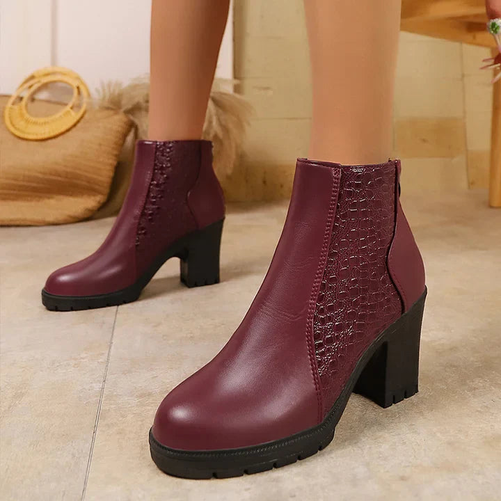 Noy - Pantofi Din Piele Cu Toc Gros
