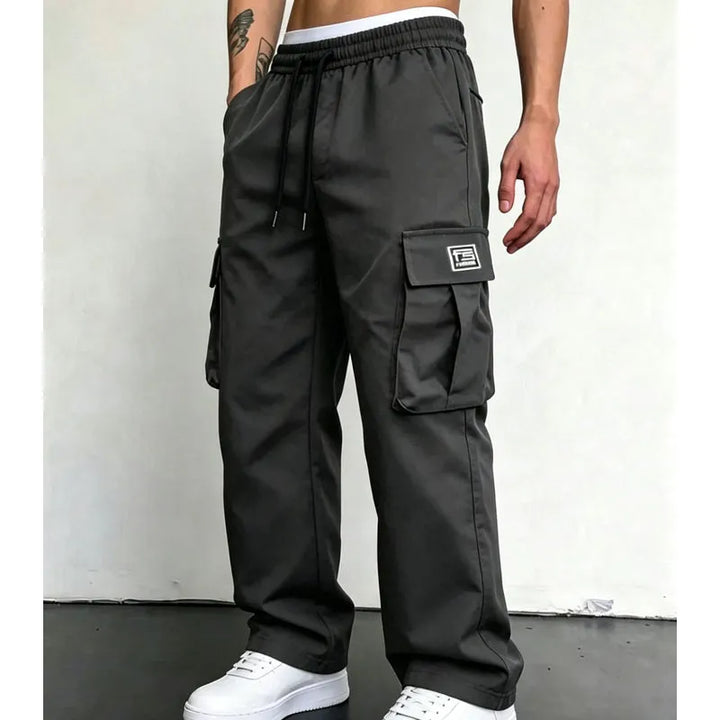 Nesham - Pantaloni Cargo cu Cordon la Talie și Buzunare