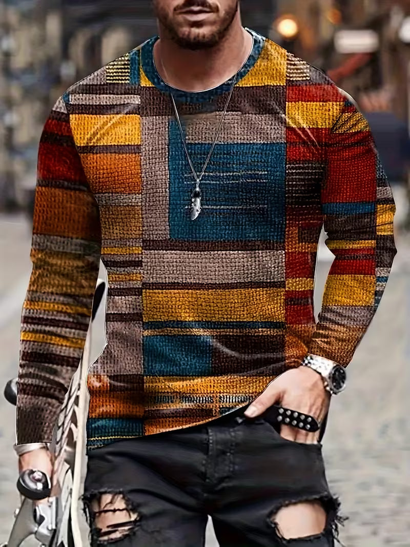 Kellan - Cămașă Cu Mâneci Lungi Și Imprimeu Geometric În Stil Patchwork