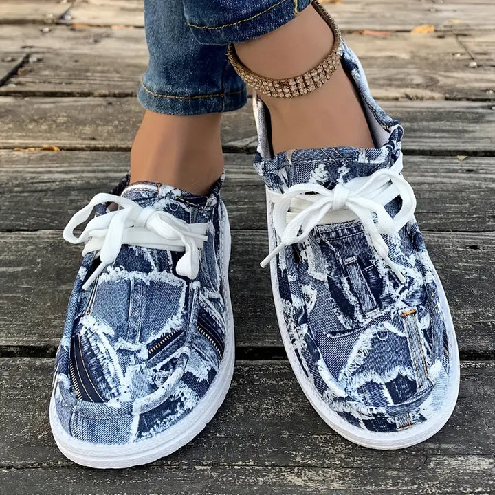Ulanda - Adidași Antiderapanti Cu Imprimeu Denim
