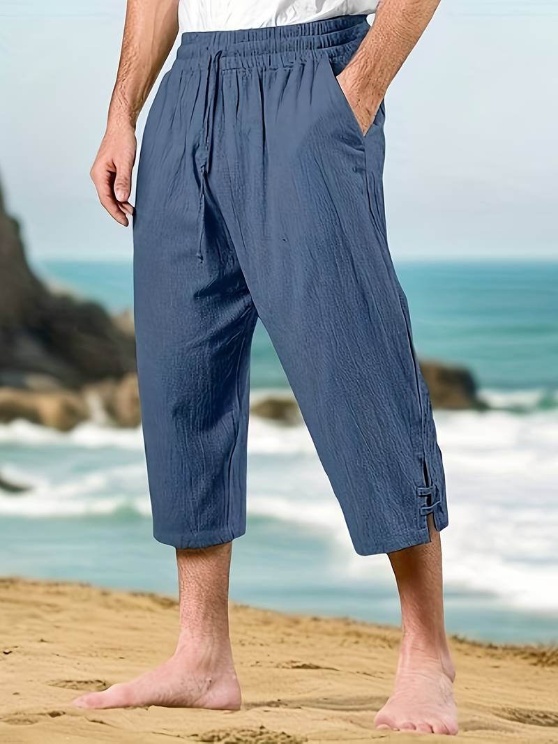 Eksteen - Pantaloni Casual Din in Cu Mai Multe Buzunare