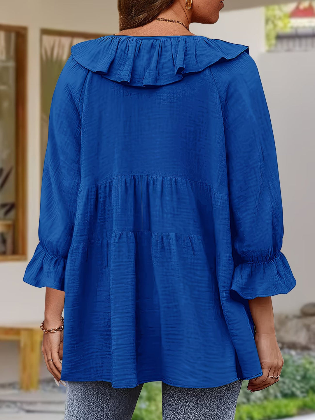Garbine – Bluză Elegantă Cu Volane la Gât