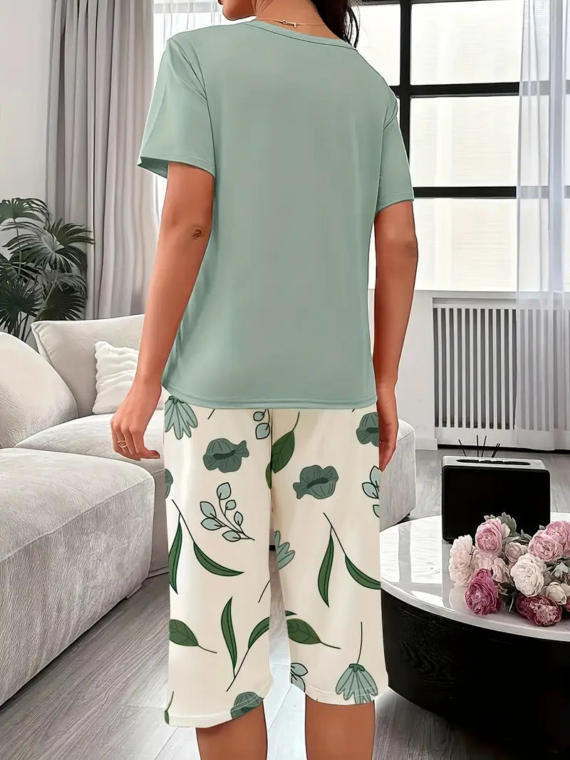 Kinsley - Set Confortabil De Imbrăcăminte De Casă Cu Imprimeu Floral