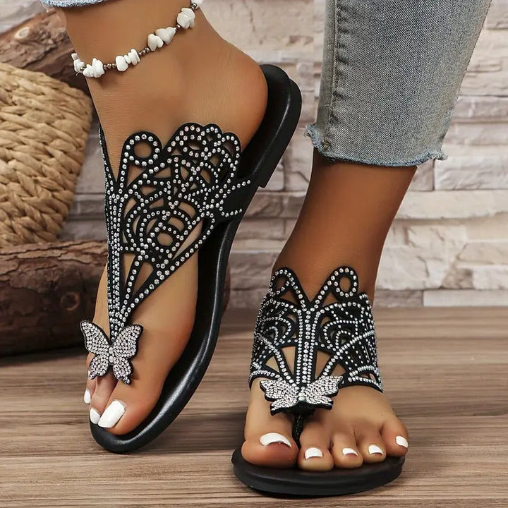 Rosalia – Sandale Elegante Din Piele Cu Ornament În Formă De Fluture