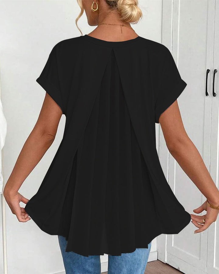 Liyanna - Tricou cu Mâneci Scurte în Stil Patchwork