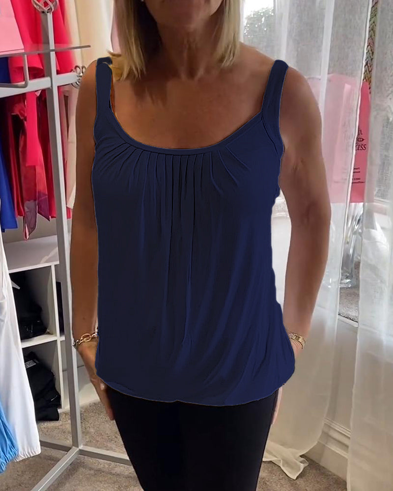 Hanner - Top Fără Mâneci Cu Pliuri Din Materiale Autentic