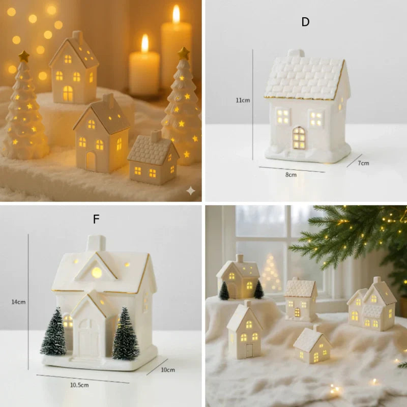 SnowLume - Set Decorativ LED Pentru Satul De Crăciun Din Ceramică