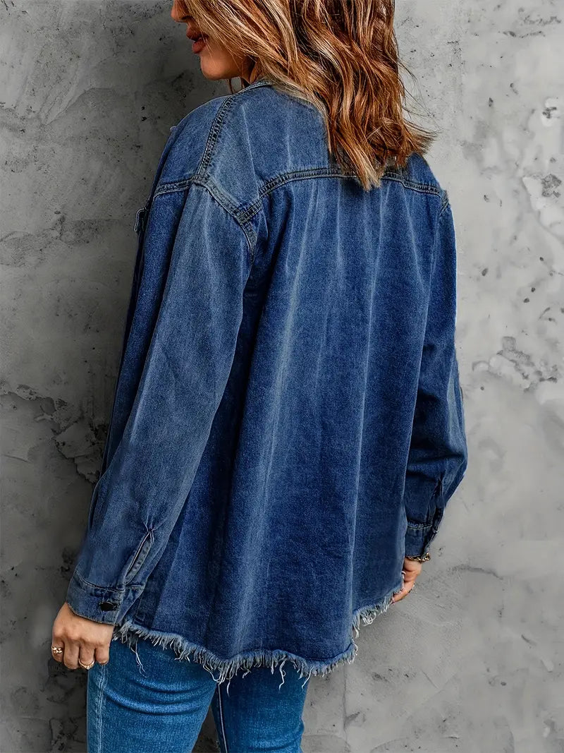Malika - Jacheta Din Denim Cu Mâneci Lungi