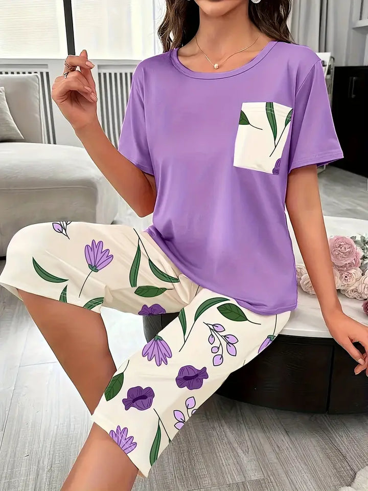 Kinsley - Set Confortabil De Imbrăcăminte De Casă Cu Imprimeu Floral