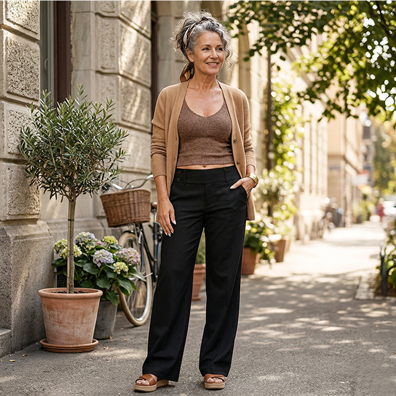Fanny - Pantaloni Eleganți Cu Croi Evazat