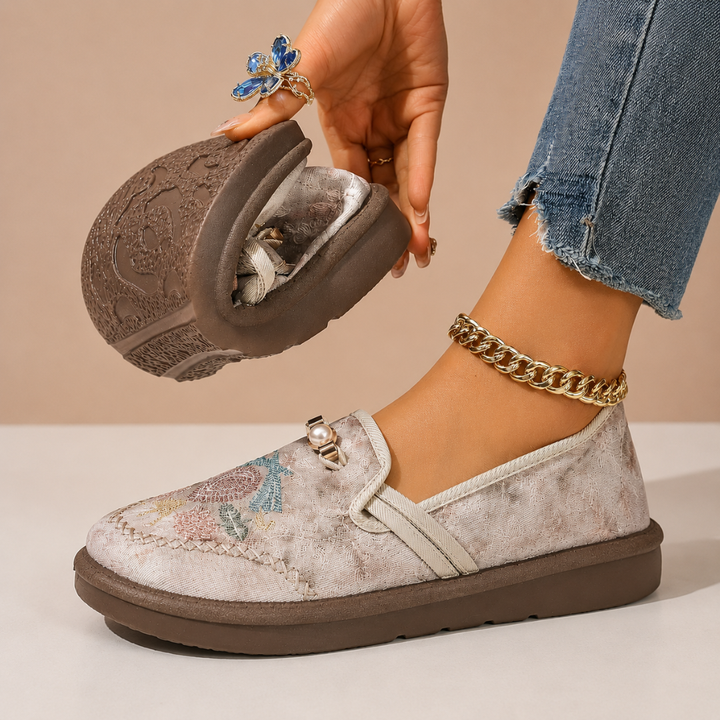 Adeyla – Mocasini Fără șireturi cu Imprimeu Floral