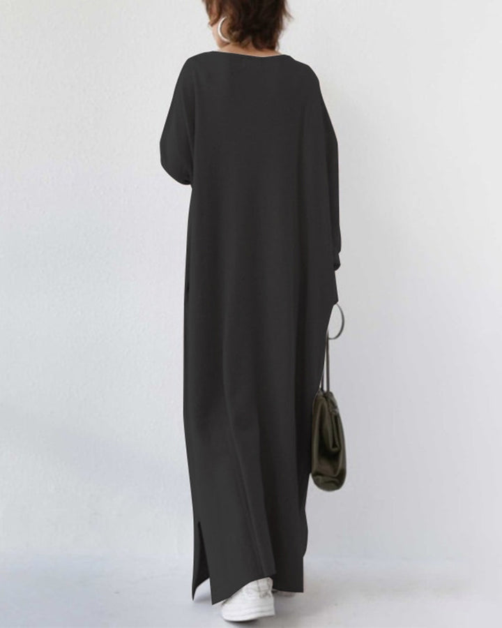 Bonita - Rochie Elegantă Cu Mâneci Lungi și Decolteu în V
