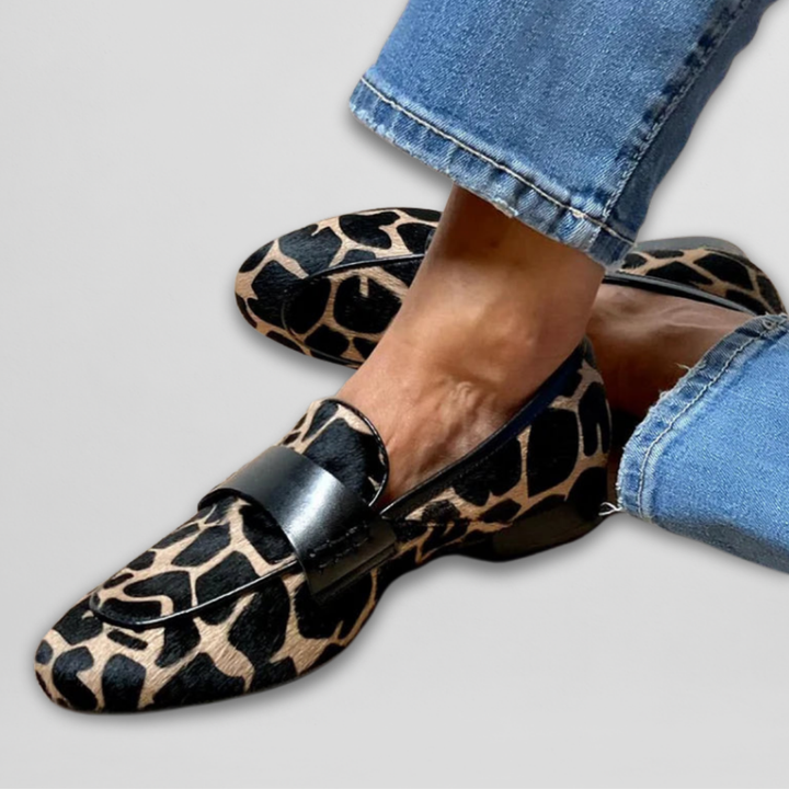 Estefania - Mocasini Eleganți Cu Imprimeu Girafa