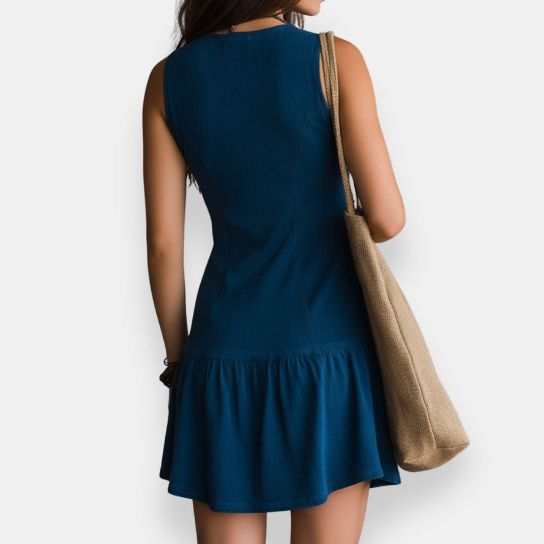 Zynnia - Rochie Mini Boemă Cu Nasturi