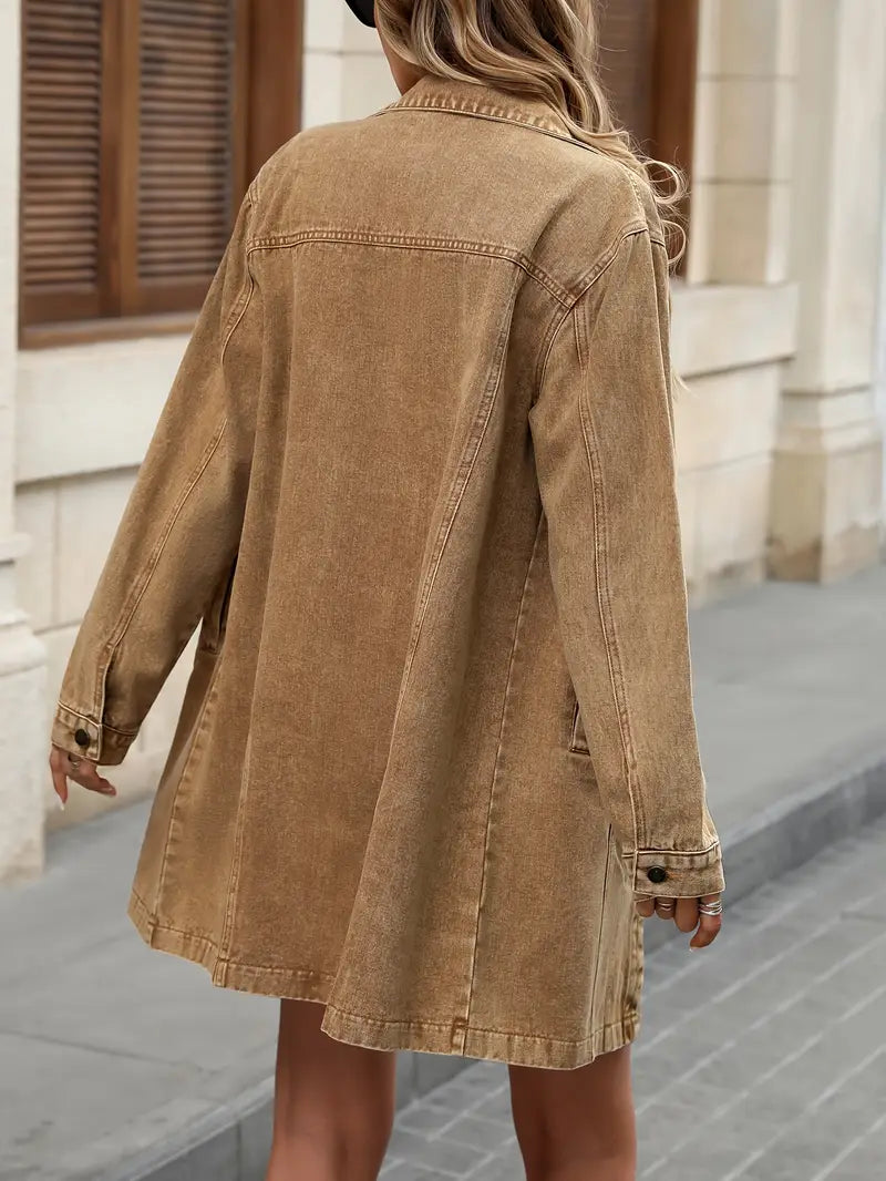Tacie - Jachetă Din Denim Cu Buzunare Frontale