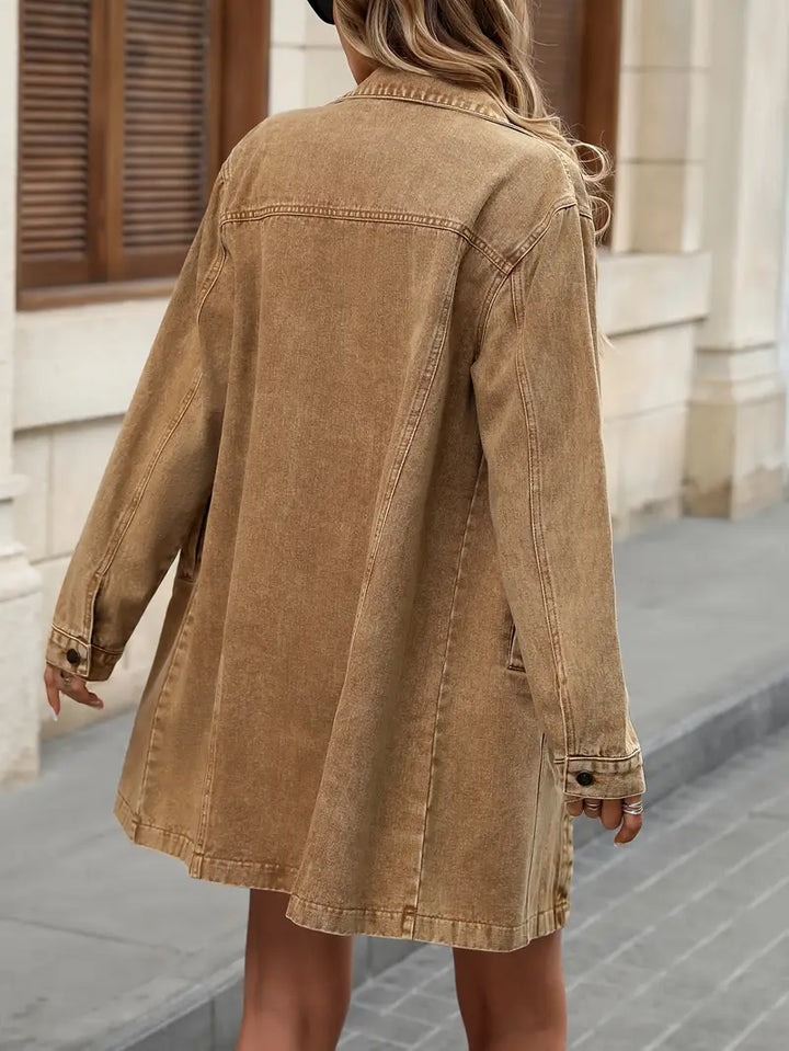 Tacie - Jachetă Din Denim Cu Buzunare Frontale