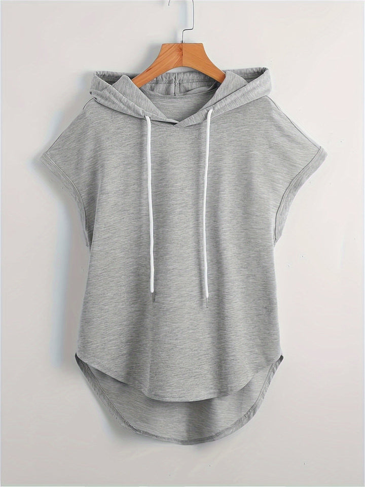 Matthias - Tricou Casual Cu Glugă și Tiv Asimetric