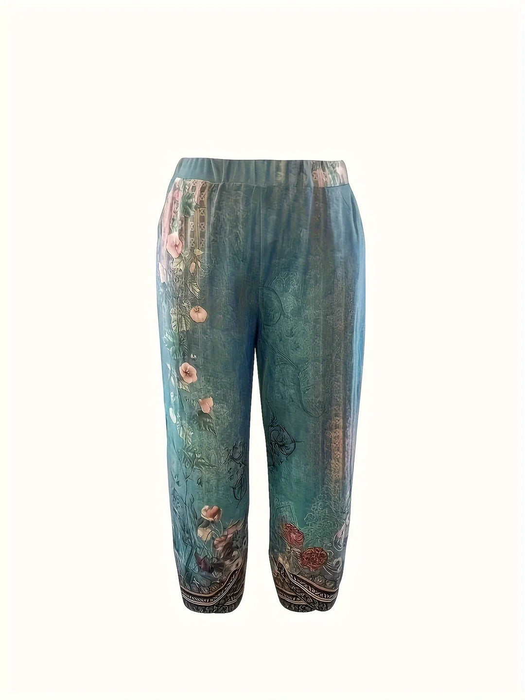 Kayden - Pantaloni Capri Vintage Cu Flori