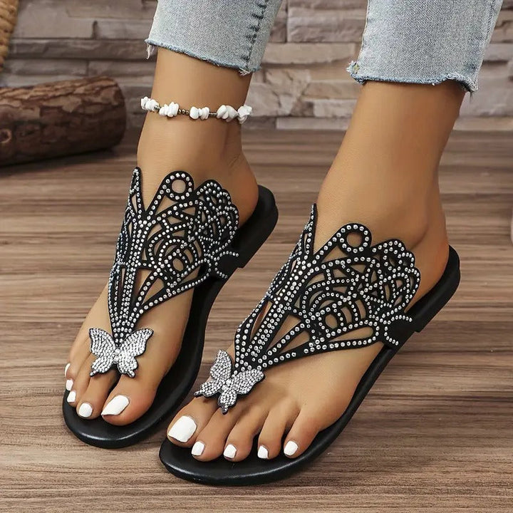 Rosalia – Sandale Elegante Din Piele Cu Ornament În Formă De Fluture