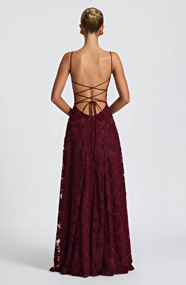 Alona - Rochie Lungă Cu Corset Din Dantelă Elegantă