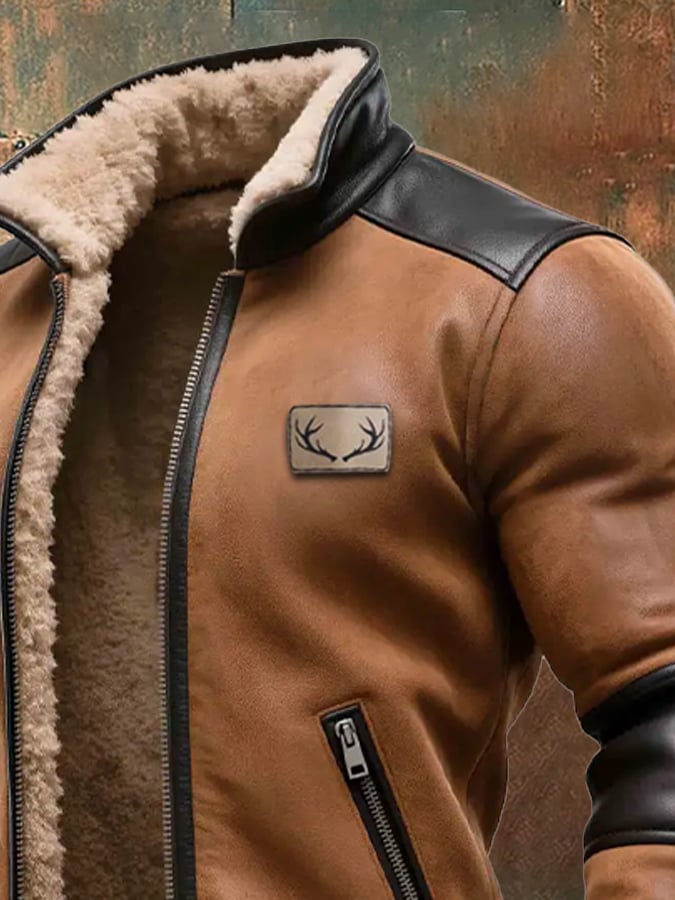 Labuschagne - Jacheta Din Piele și Piele întoarsă Vintage Călduroasă