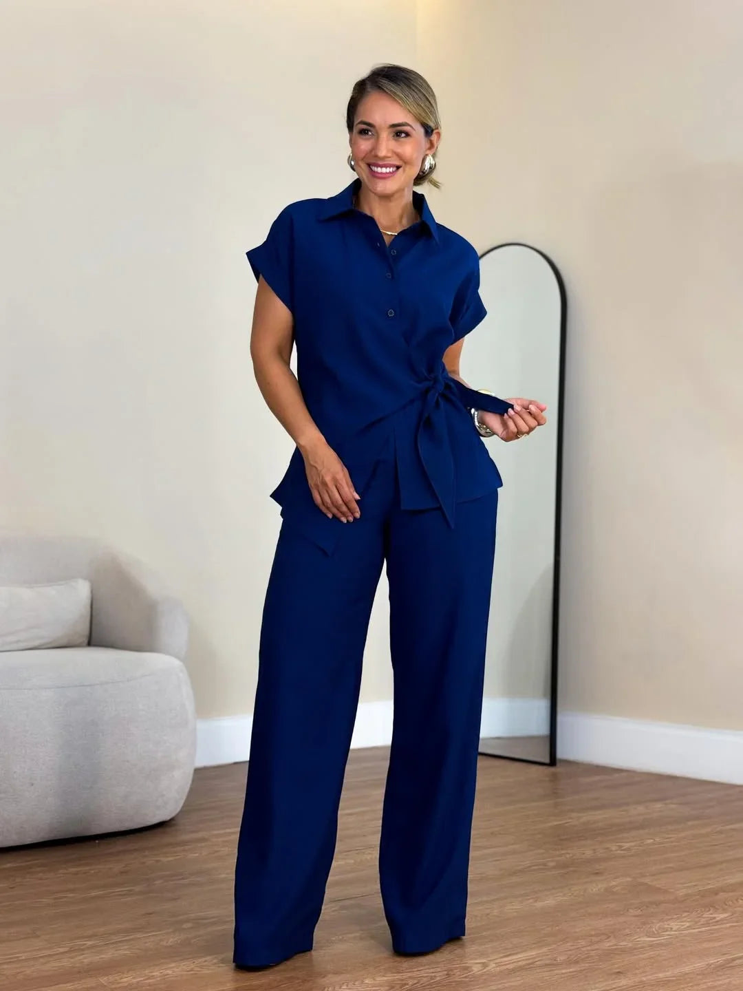 Lorie - Set Elegant Din Două Piese Cu Legătură în Față