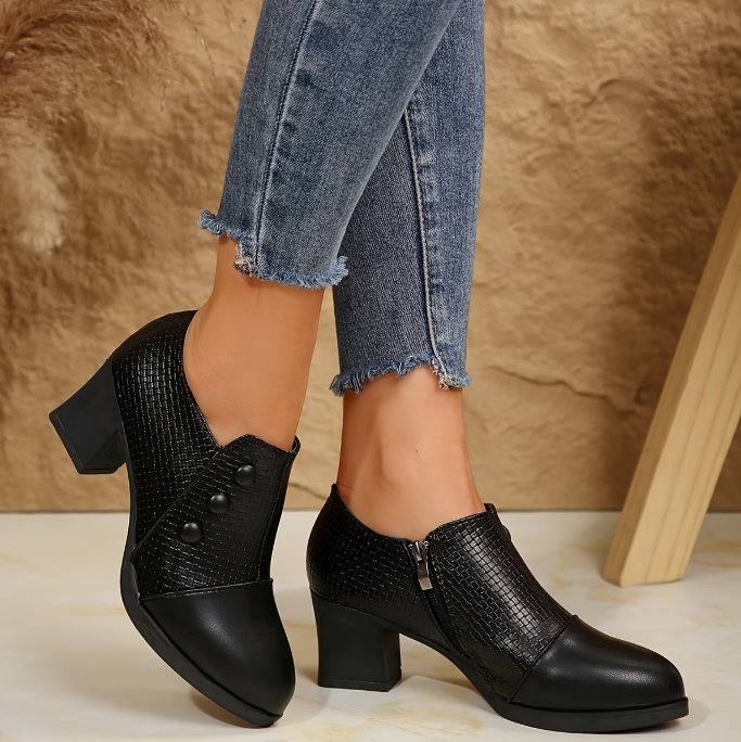 Sunchica - Pantofi Cu Toc Confortabili Cu Fermoar