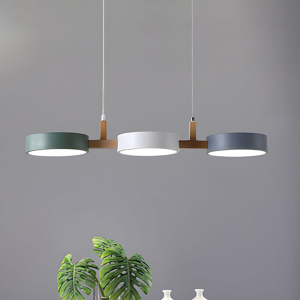 Lumévo - Lampă Suspendată Cilindrică Proiectare Scandinav Din Metal și Lemn