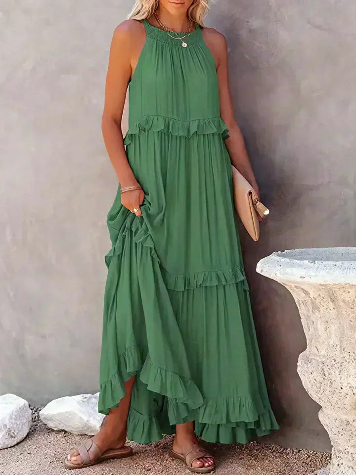 Hayley - Rochie Elegantă Fără Mâneci Cu Volane