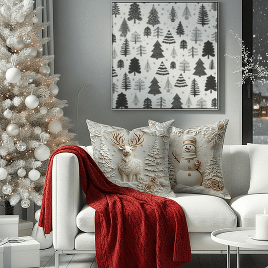 CozyFest - Husă De Pernă cu Tematică de Crăciun Pentru Decorarea Casei