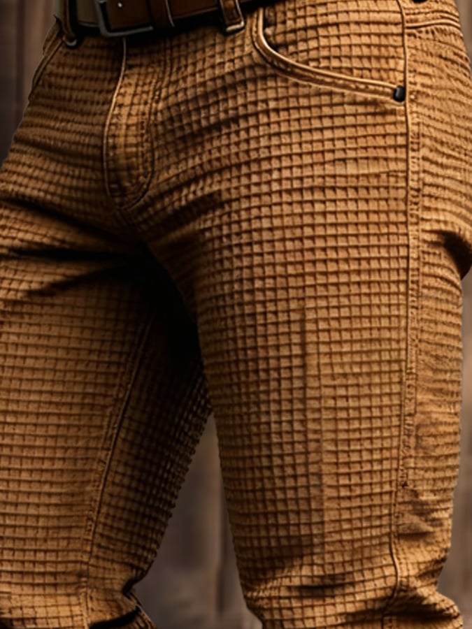 Jamieson - Pantaloni De Lucru Vintage Pentru Aventuri în Aer Liber Cu Model Waffle