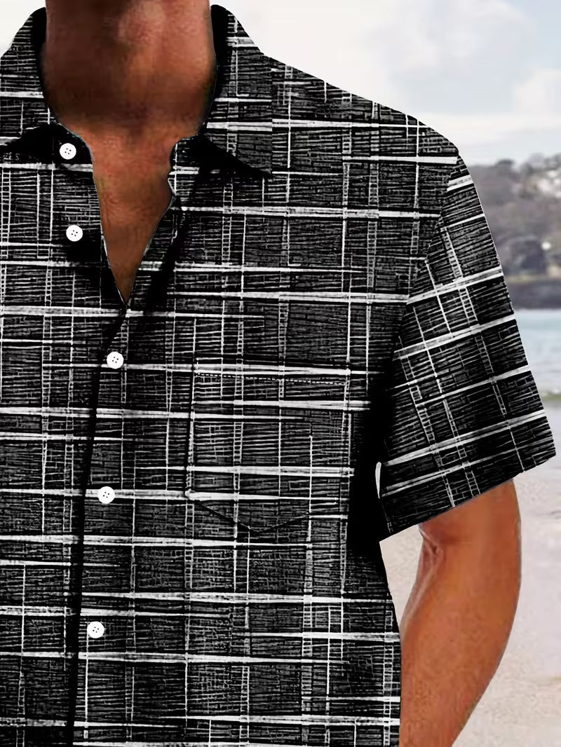 Jerrick - Cămașă Cu Imprimeu Geometric Vintage