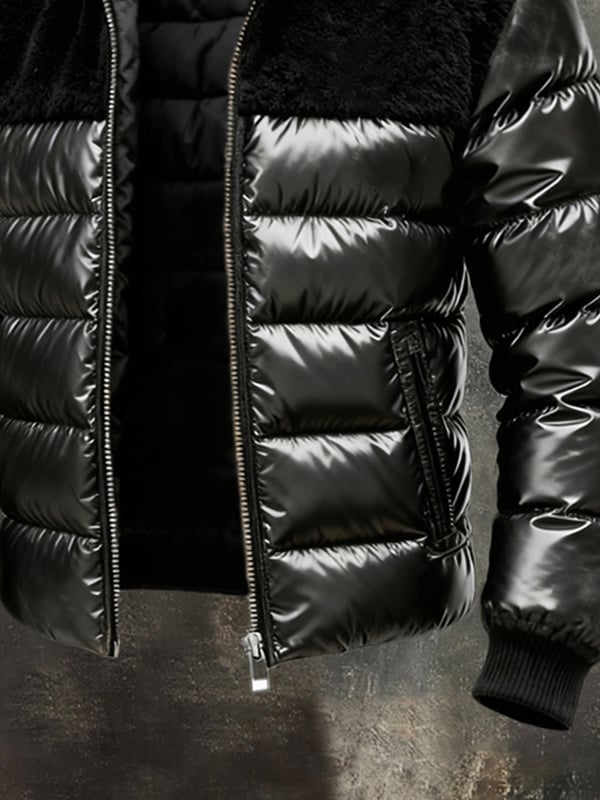 Maignan - Jacheta Retro Călduroasă Din Pluș Patchwork Pentru Exterior