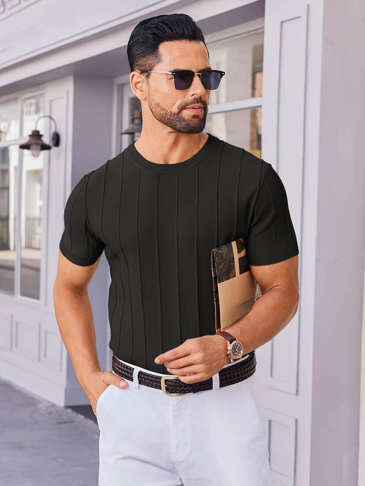 Sang - Tricou De Vară Din Tricot Cu Guler Rotund