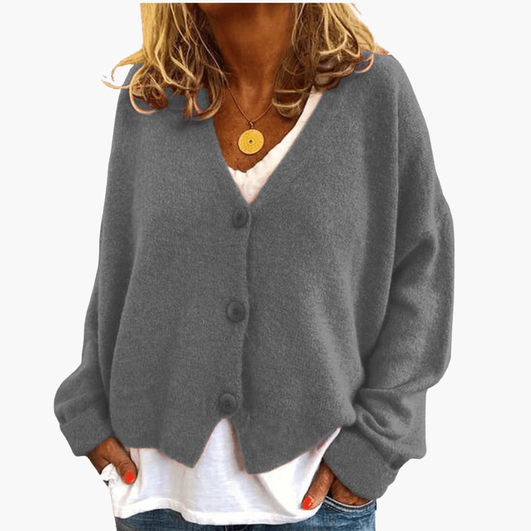 Gwen - Cardigan Din Tricot Cu Mâneci Lungi
