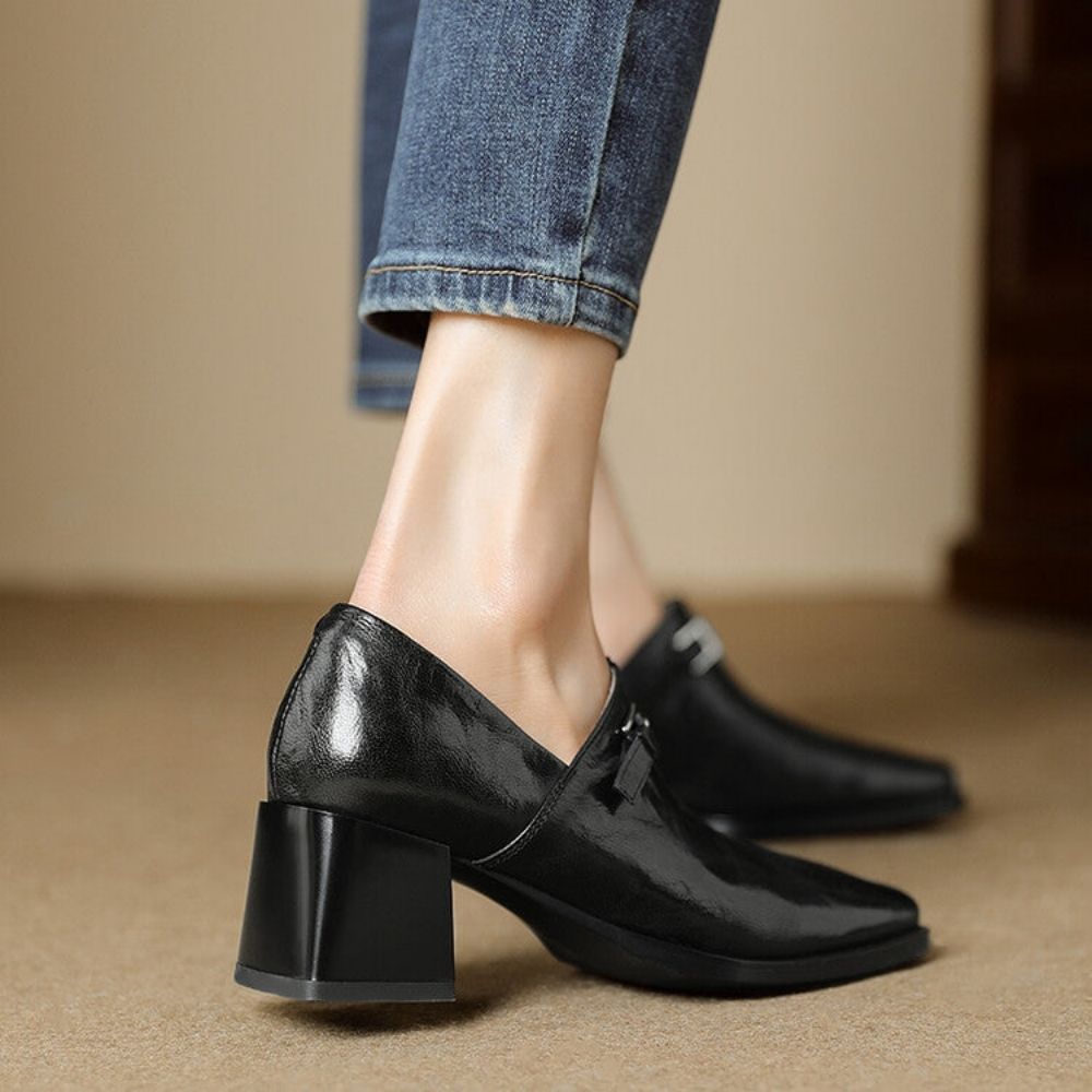 Misha - Mocasini Eleganți Din Piele Cu Toc