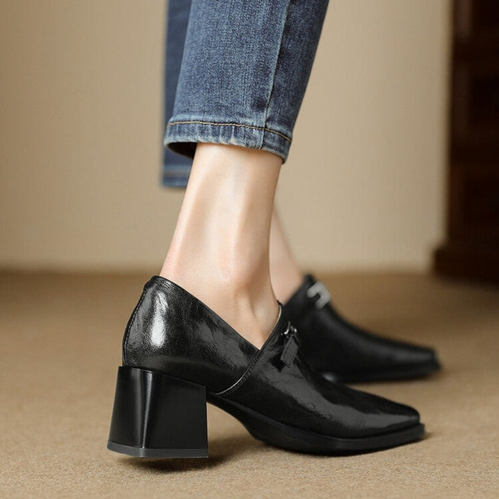 Misha - Mocasini Eleganți Din Piele Cu Toc