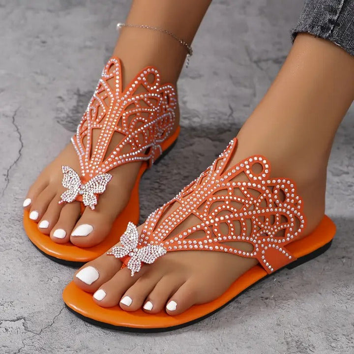Rosalia – Sandale Elegante Din Piele Cu Ornament În Formă De Fluture