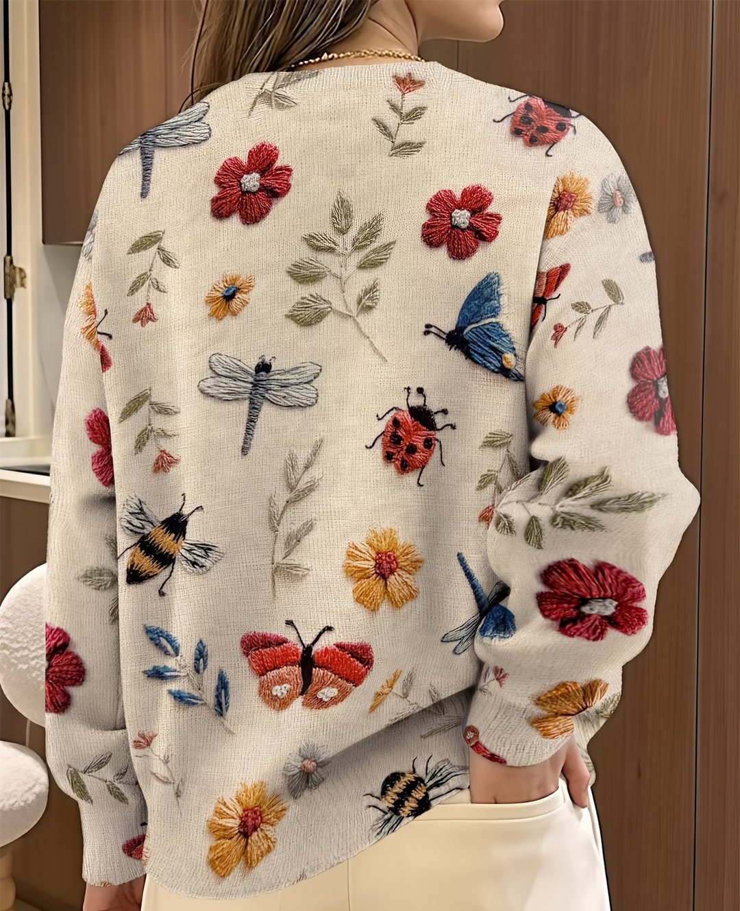Lesa - Pulover Cu Imprimeu Floral Și Cu Insecte