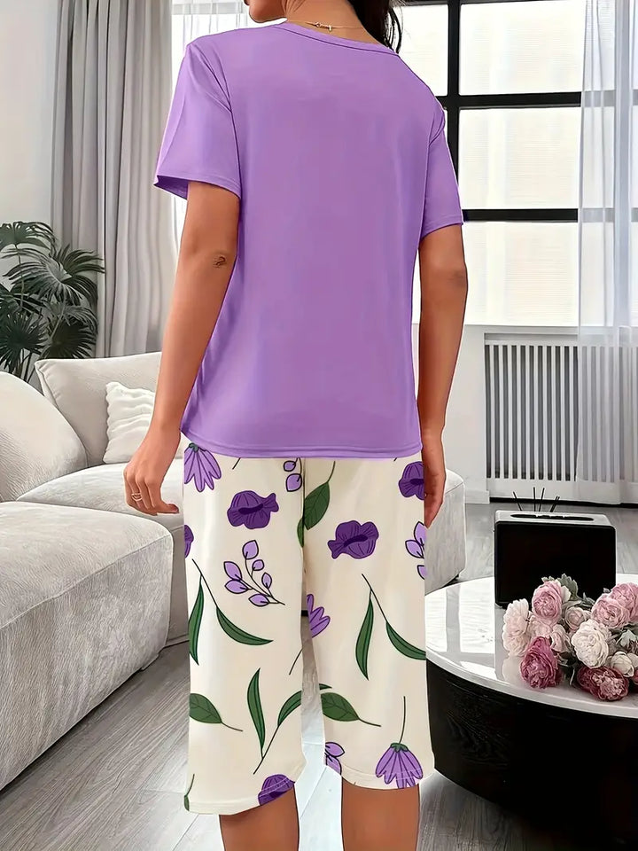 Kinsley - Set Confortabil De Imbrăcăminte De Casă Cu Imprimeu Floral