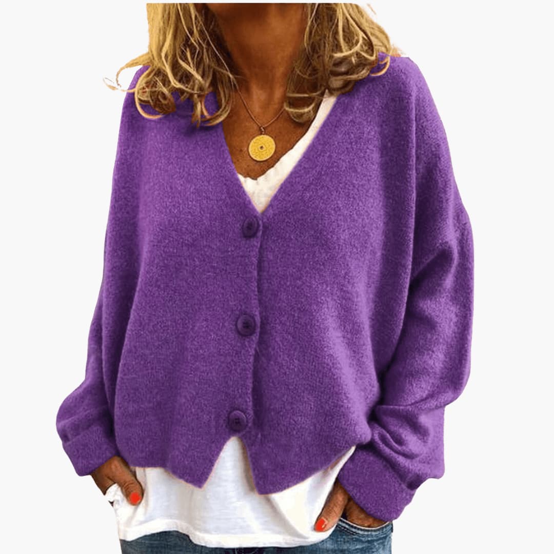 Gwen - Cardigan Din Tricot Cu Mâneci Lungi