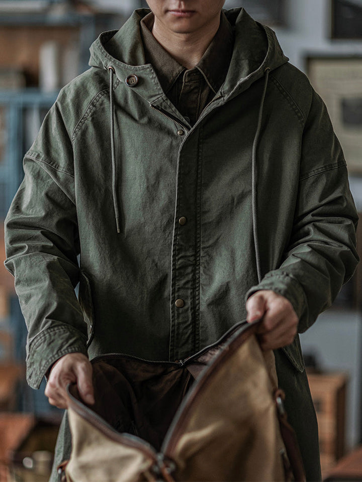 Ragnar - Jachetă Cu Glugă în Stil Militar Vintage