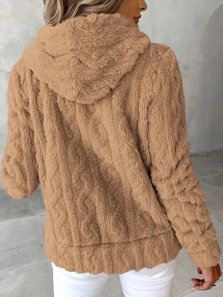 Ganka - Hanorac Cu Glugă și Fermoar Mâneci Lungi