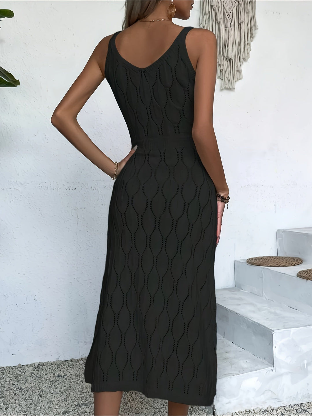 Luciana - Fără Mâneci Lung Tricotată Rochie Cu Un Haina Stil