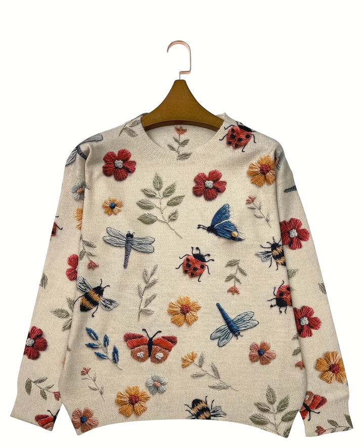 Lesa - Pulover Cu Imprimeu Floral Și Cu Insecte