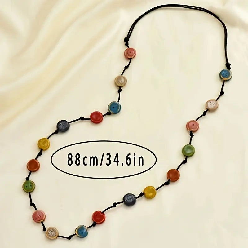 ChromaLinks - Colier Cu Mărgele Ceramice Multicolore