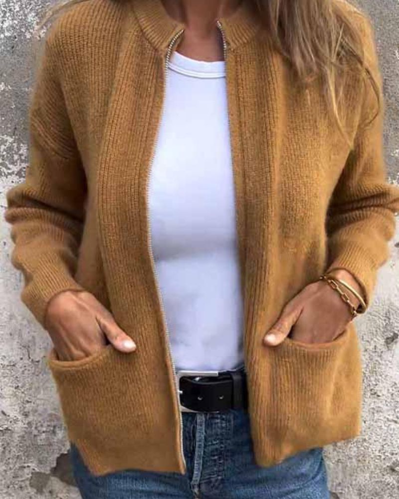 Marsha - Cardigan De Toamnă Cu Fermoar