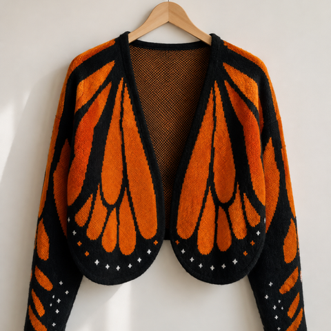 Zoliana – Cardigan Tricotat Cu Model De Aripi De Fluture Monarh