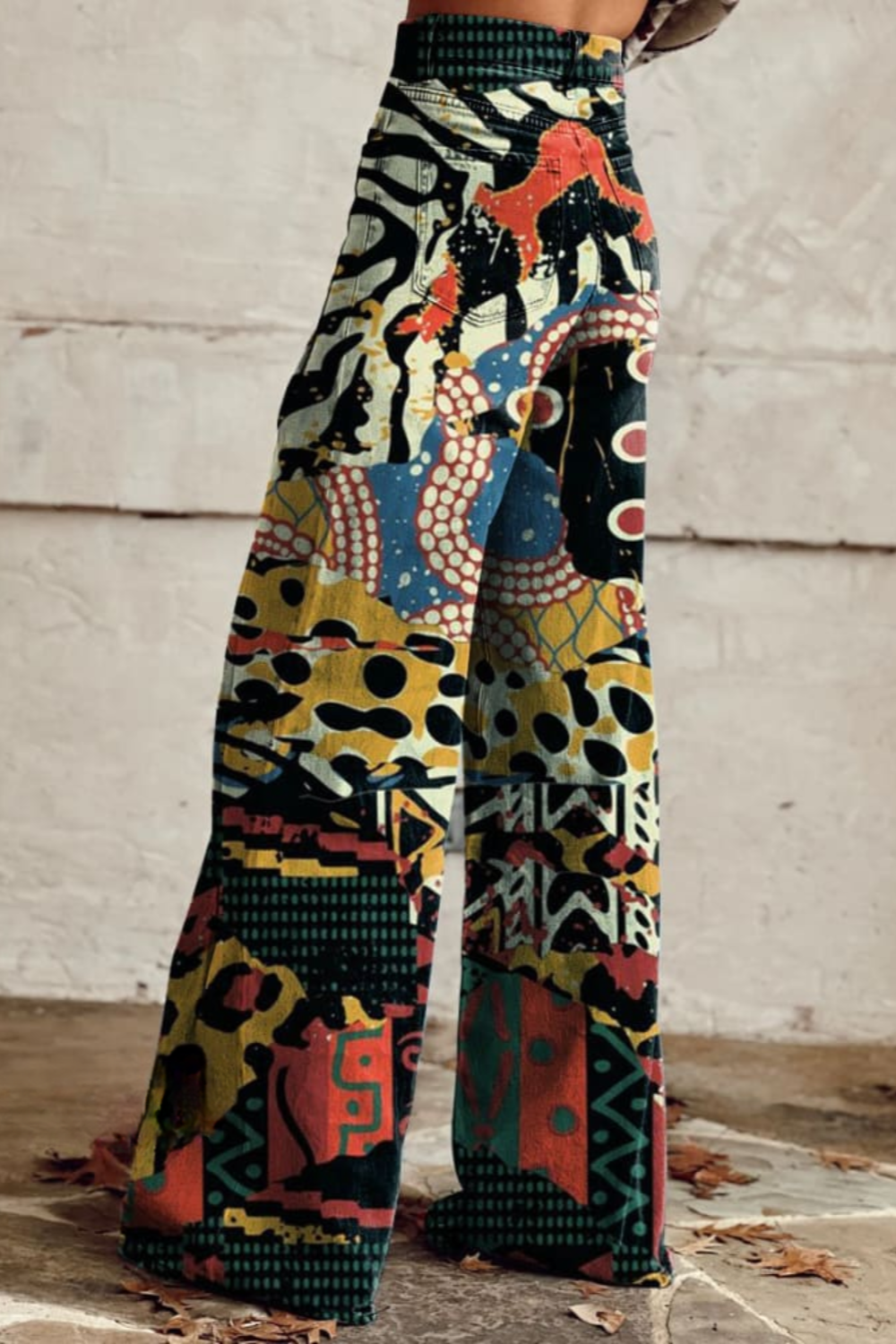 Randolph - Pantaloni Largi Elegante în Stil Boho Vintage