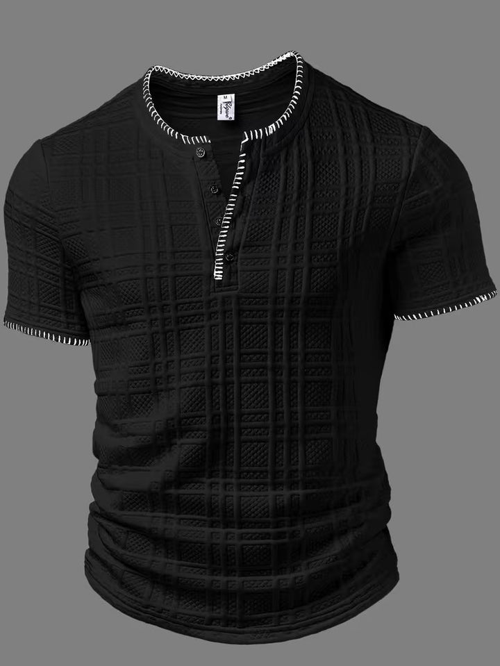 Layton - Tricou Henley Cu Mâneci Scurte și Textură